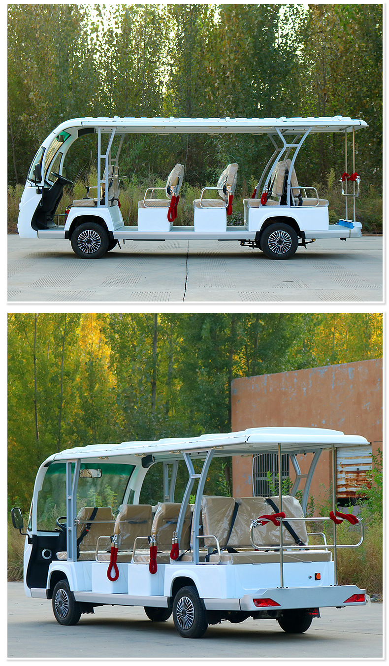 Electric Sightseeing Car, Four-Wheeled Tourist Vehicle, Small Electric Vehicle for Tourist Areas, Airport Shuttle Bus, Park Patrol Electric Vehicle, Battery-Powered Sightseeing Car