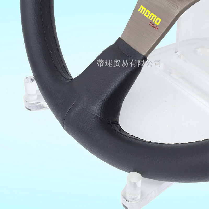 Factory direct sales MOMO modification 14inch TUNER bronze genuine leather racing steering wheel universal flat wheel 350mm