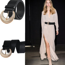 腰封宽5厘米外套连衣裙配饰水钻半圆扣腰带女皮裙高腰裤搭配皮带