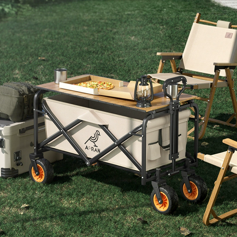 Oran Outdoor Camp Car Кемпинг Складной супермаркет Корзина для покупок Четырехколесный киоск для вытягивания товаров