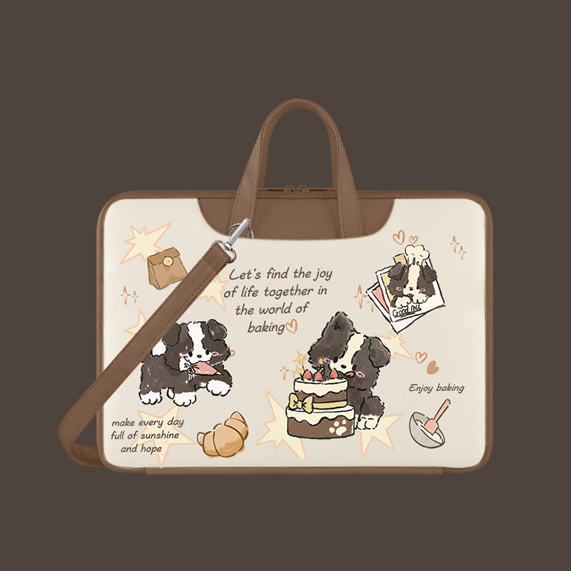 Cute Computer Bag, Single Shoulder Crossbody Bag, Waterproof, 14inch Inch Portable Cartoon Anti-Drop Case Suitable for Huawei Honor 16.1inch