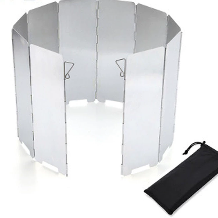 На открытом воздухе с плитой дефлектора ветра болта Располагаясь лагерем установила аксессуары бака 10 частей дефлектора ветра алюминиевого сплава складывая