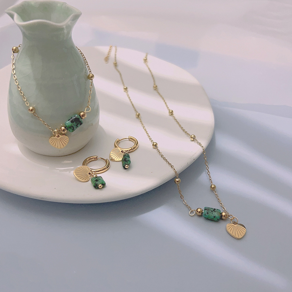 10g Weight Jewelry Set Classification Simple Style Heart Shape Stainless Steel Plating Jewelry Set