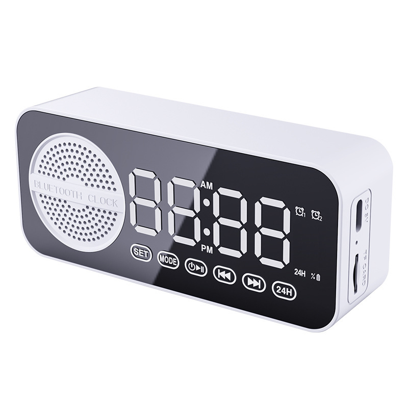 スマートAI音声スピーカー Bluetooth目覚まし時計 卓上時計 ワイヤレスBluetoothスピーカー 学生用目覚まし時計 ポータブル充電式|undefined