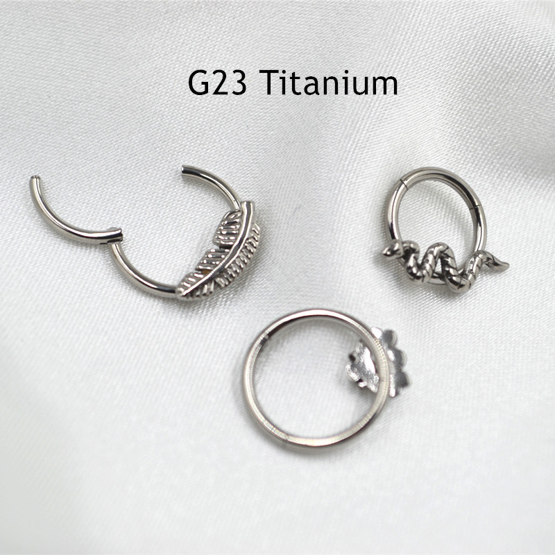 G23钛合金人体穿刺饰品羽毛蜜蜂小蛇唇钉唇环人中钉耳蜗钉耳骨钉-阿里巴巴