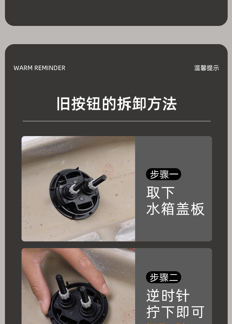 Toilet tank, double-button flush, toilet bowl, circular button, toilet bowl accessories, free shipping on Amazon undefined
