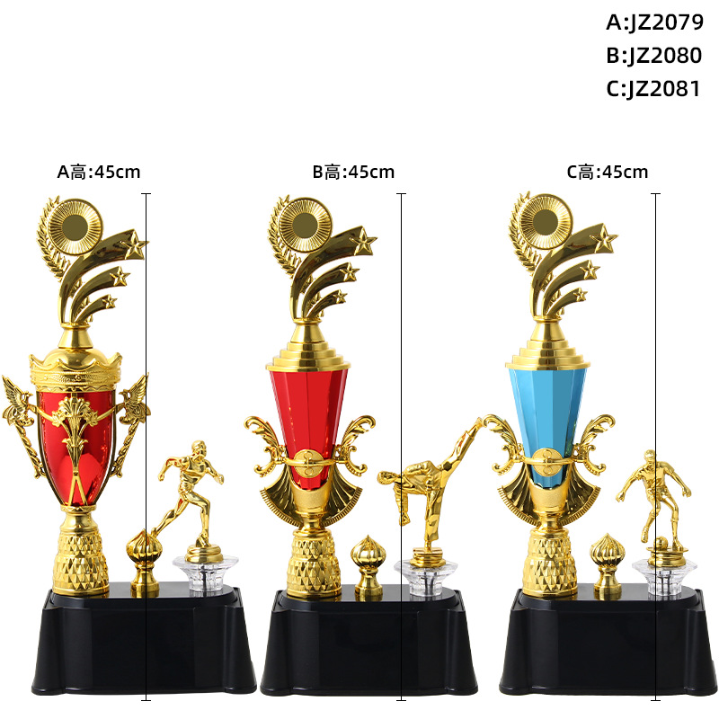Juegos de fútbol trofeos universales estudiantes creativos zapatos de fútbol con base alta trofeos rojos de plástico para niños