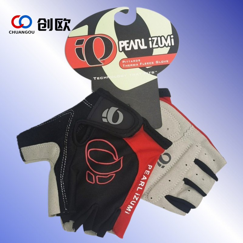 Ciclismo arroz de una palabra primavera y verano medio dedo guantes deportes al aire libre fitness antideslizante amortiguador hombres y mujeres bicicleta dedo corto