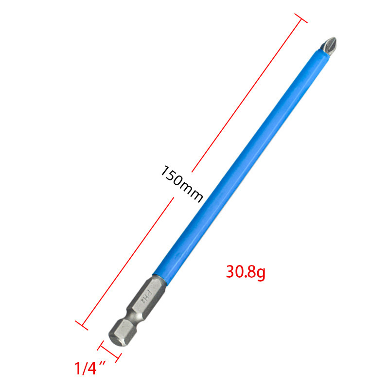 Puntas de cabeza cruzada antideslizantes cuidadosamente seleccionadas para destornilladores eléctricos, puntas magnéticas para destornilladores eléctricos, puntas de cabeza cruzada para apretar tornillos.