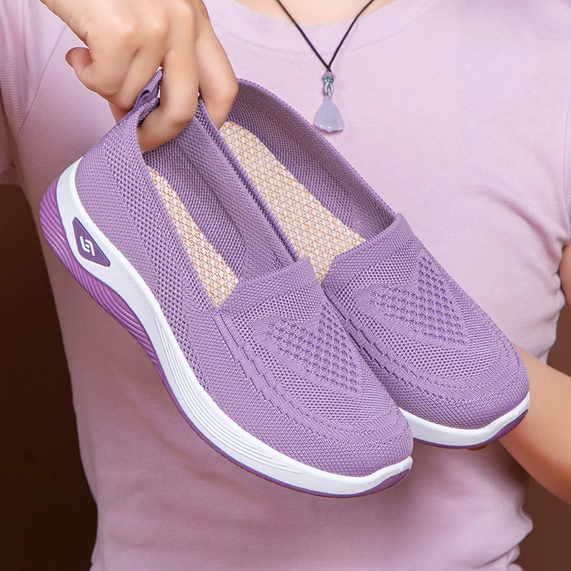 Женская модная дышащая повседневная обувь с мягкой подошвой, обувь для мам, женская обувь для внешней торговли, прямая поставка с фабрики TEMU