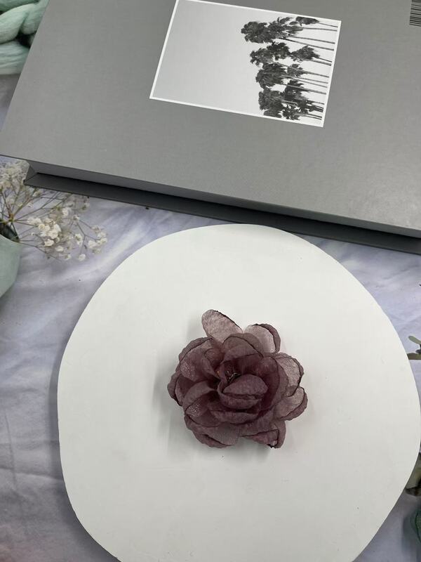 Caro同款烤边布艺花朵9cm立体烧边花朵diy发饰鞋帽胸花饰品配件|undefined