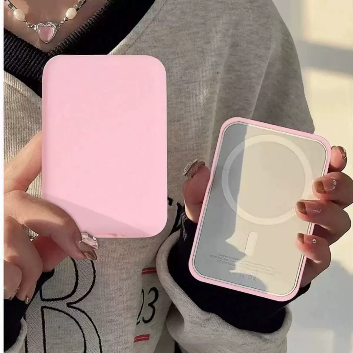 Подходит для Apple, магнитный защитный чехол для внешнего аккумулятора, защита от падения, задняя клипса MagSafe, внешний аккумулятор, защитный чехол от падения