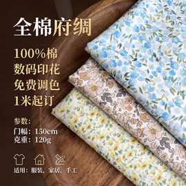 全棉韩版INS风韩系素雅小碎花印花面料箱包手工DIY睡衣童装女装布