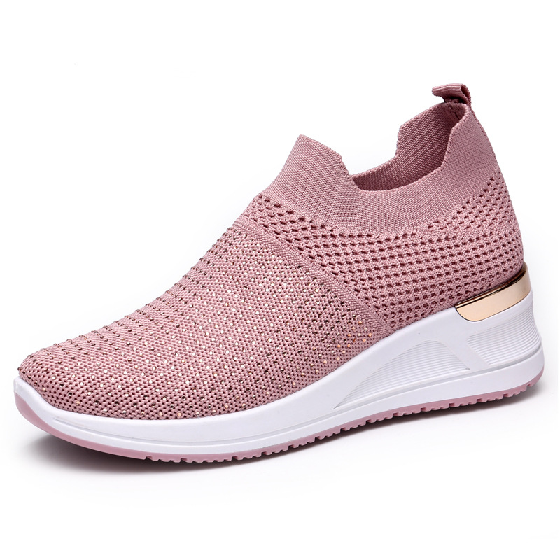 Zapatos deportivos casuales para mujer 2023, zapatos de mujer versátiles con suela gruesa que aumentan la altura para primavera y otoño, zapatos individuales de malla transpirable, transpirables y cómodos.