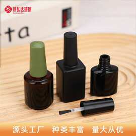 透明玻璃指甲油瓶化妆品10ml美甲护甲批带毛刷分装玻璃瓶跨境批发
