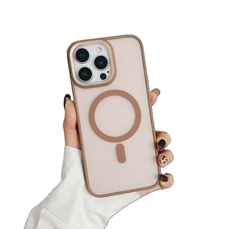 IPhone15Promaxドリルレンズの肌感フロスト磁気吸引携帯ケースリンゴ14転倒防止保護カバーを適用|undefined