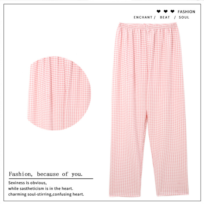 Pantalones de dibujos animados lindos pantalones de pijama elásticos de cintura estudiantil en casa pantalones largos de primavera y otoño de verano para mujeres pantalones casuales