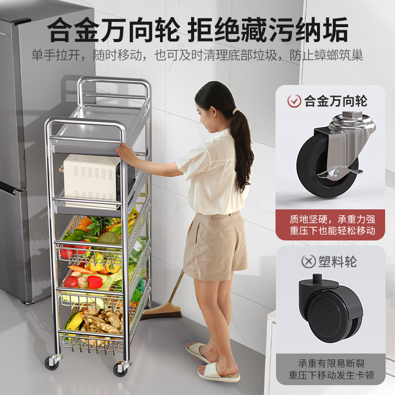 Estante de almacenamiento de cestas de verduras de cocina de acero inoxidable estante de almacenamiento multifuncional de horno de microondas multicapa