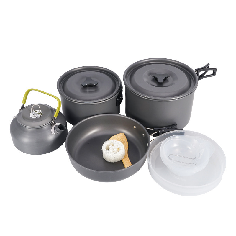 Outdoor camping set 5-6 people pot set teapot set portable picnic…