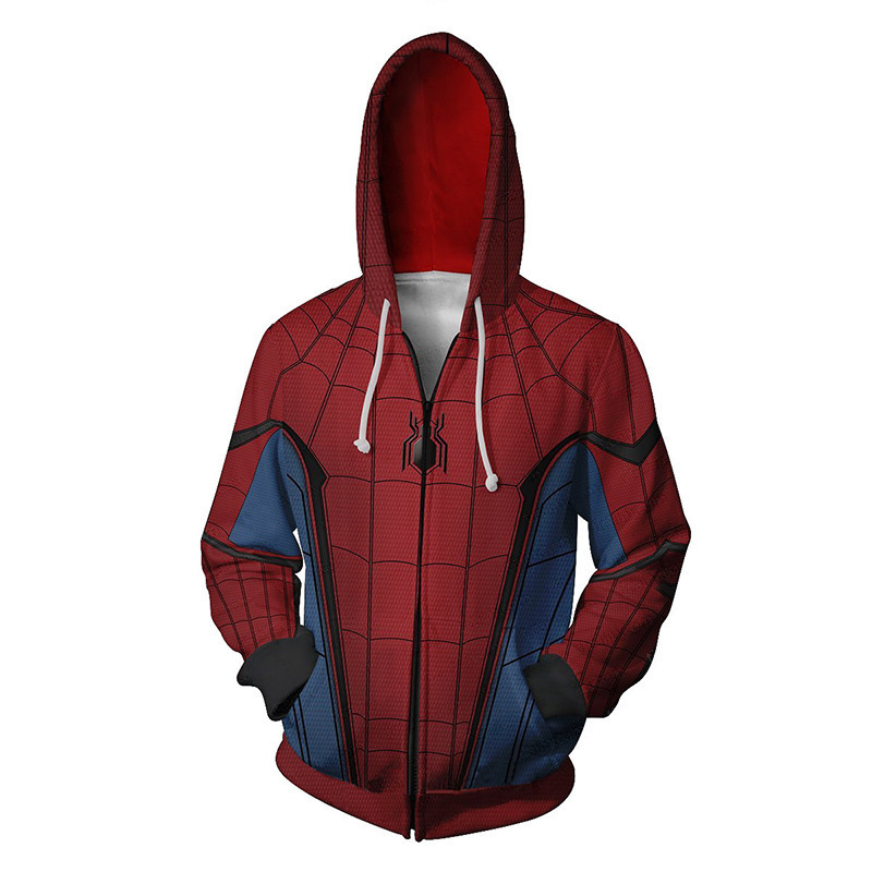 Cross-border 3D Digital Printing Spider-Man New Era Little Black Spider cosplay Anime Zipper Cardigan Hoodie