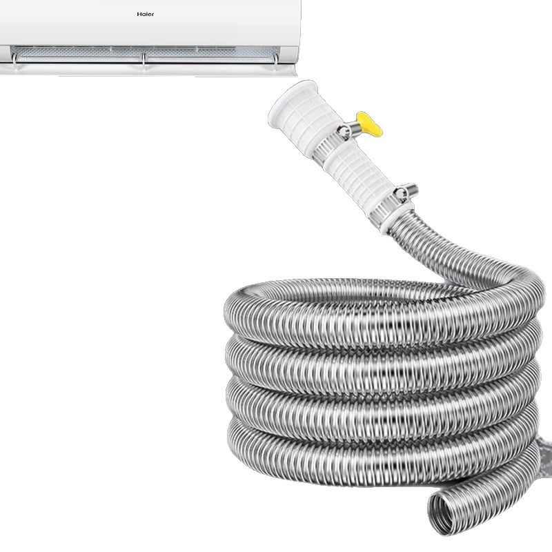 Stainless Steel Air Conditioning Drain Pipe Extension Tube Condensation Water Pipe Drip Pipe Sun-Proof Anti-Aging Corrugated Water Outlet Pipe