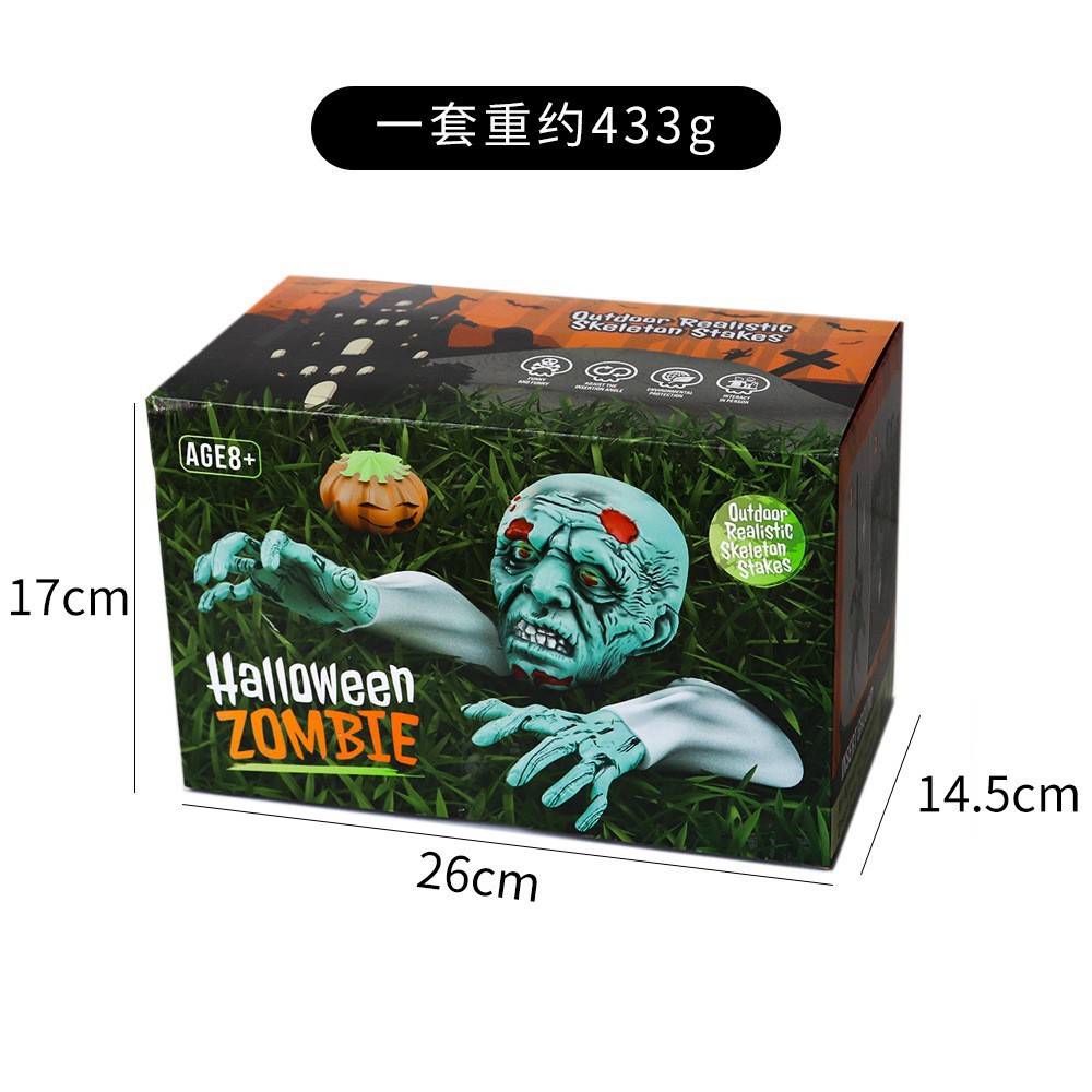 Halloween esqueleto conjunto de esqueleto simulación de plástico humano hueso de mano cráneo adornos de decoración del día fantasma props