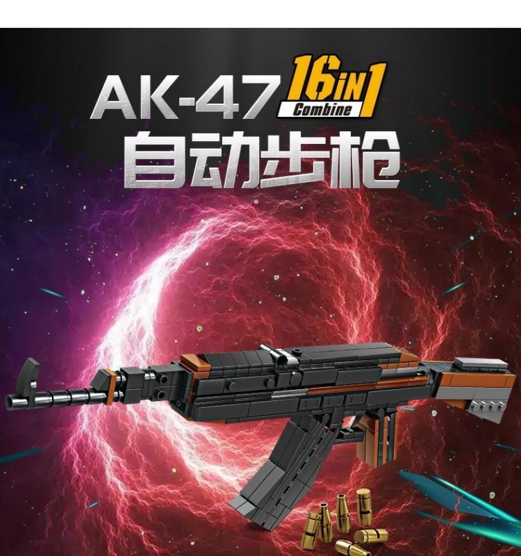 Kaizhi Uyumlu Lego Erkek Çocuk İnşaat Blokları Mini 16'da 1 Mauser 98K Blok Silah Modeli Montaj Oyuncağı