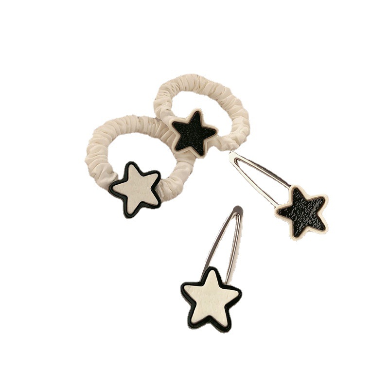 Dulce cool chica estrella intestino delgado cabello anillo de cabeza cuerda de banda de goma de alta elasticidad adornos de cabello de cabello de pentacolas cuerda de caballo