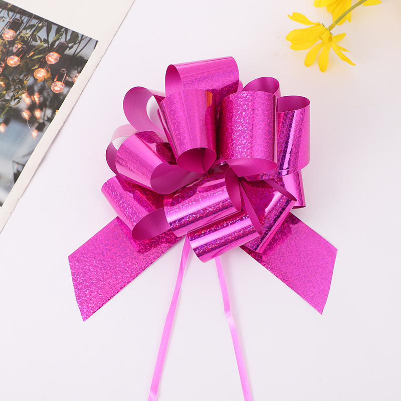 Transfronterizo de regalo de Navidad bola flor 50 metálico láser tridimensional esférico mano tirar flor fiesta decoración cinta