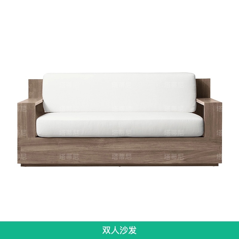Sofá de teca al aire libre combinación patio terraza jardín resort aleación de aluminio impermeable protección solar muebles de mesa de té ocio image 13