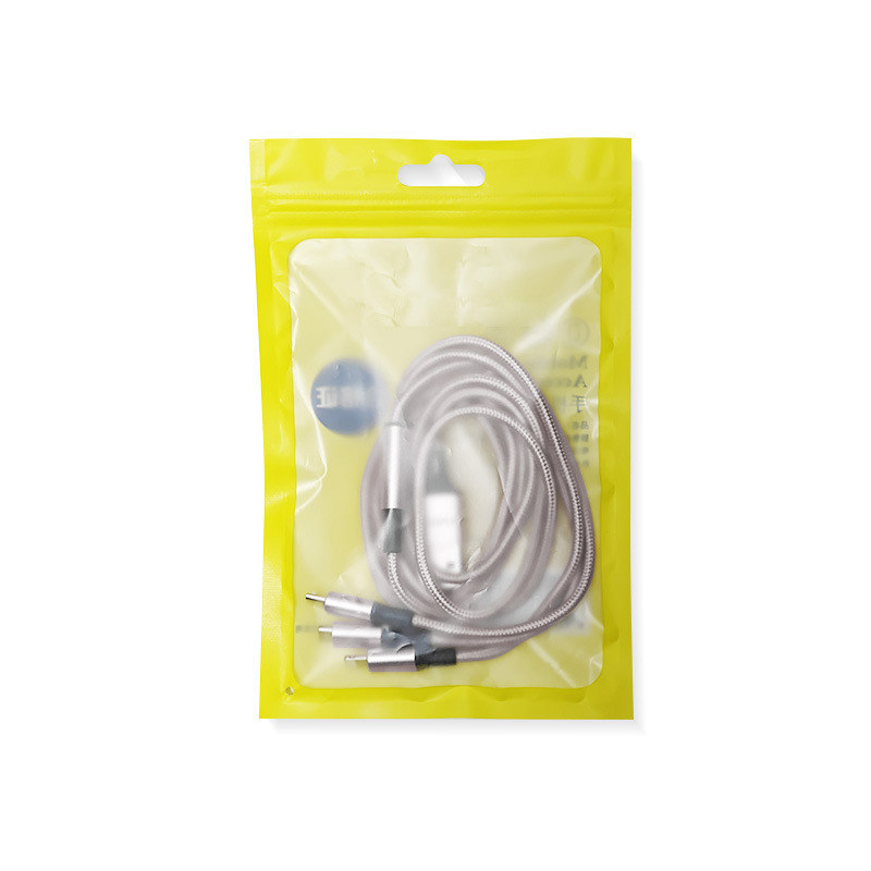 Cable de datos trenzado tres en uno de carga rápida 3A, listo para usar en fábrica, adecuado para Apple, Android y tipo C, cable de carga uno a tres.