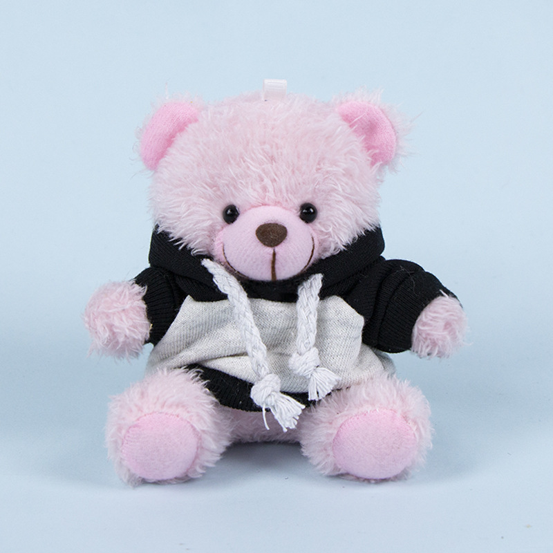 Lindo osito llavero colgante regalo creativo muñecas de peluche vestidas osito de peluche colgante de mochilas escolares para parejas