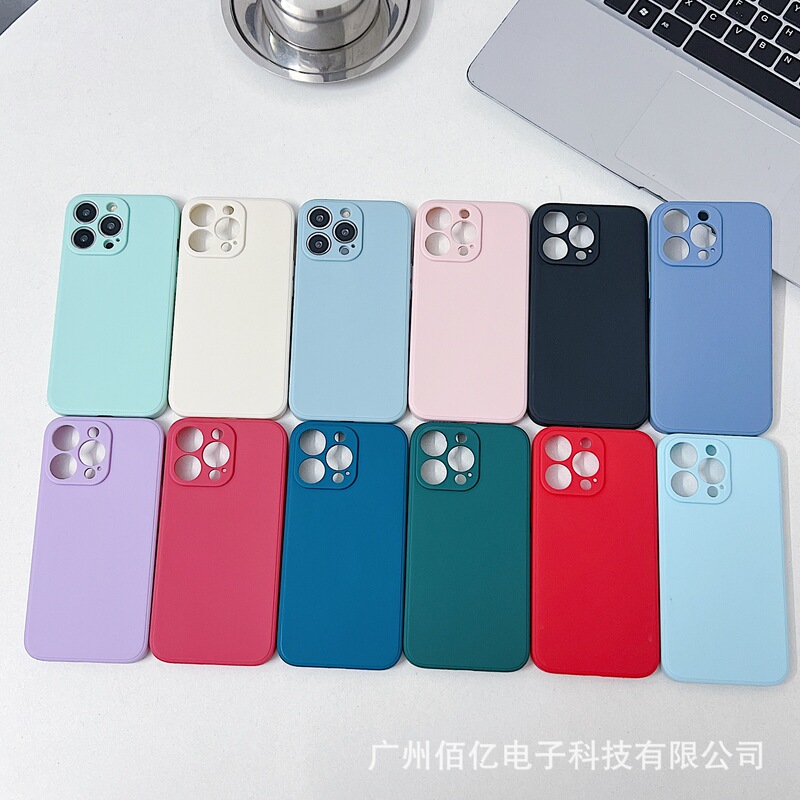 For Apple 16pro Straight Edge Rubik's Cube Fine Hole Mobile Phone Case Internet Celebrity Ins Wind TPU Drop-Resistant Solid Color 15 Protective Case
