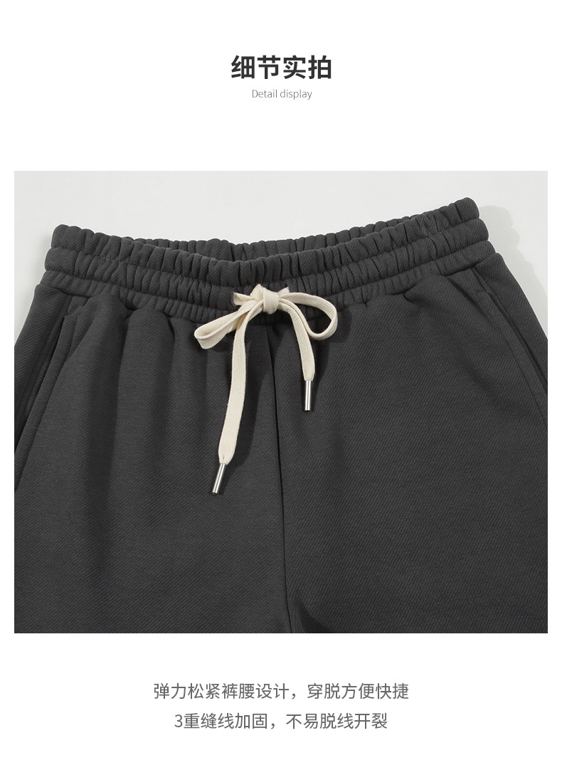 登爵男装摇粒绒400g重磅卫裤2023秋冬新款宽松加绒卫裤男