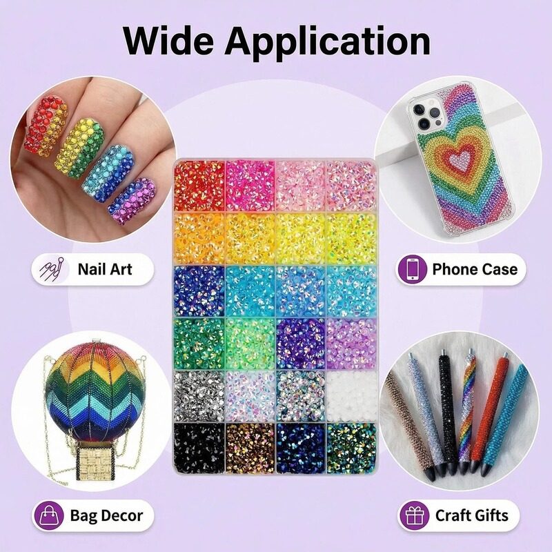 Cross-Border Wholesale 3mm Resin Rhinestones Jelly Rhinestones 15 to 40 Pieces DIY Jewelry Accessories Nail Art Rhinestones Phone Case Decoration