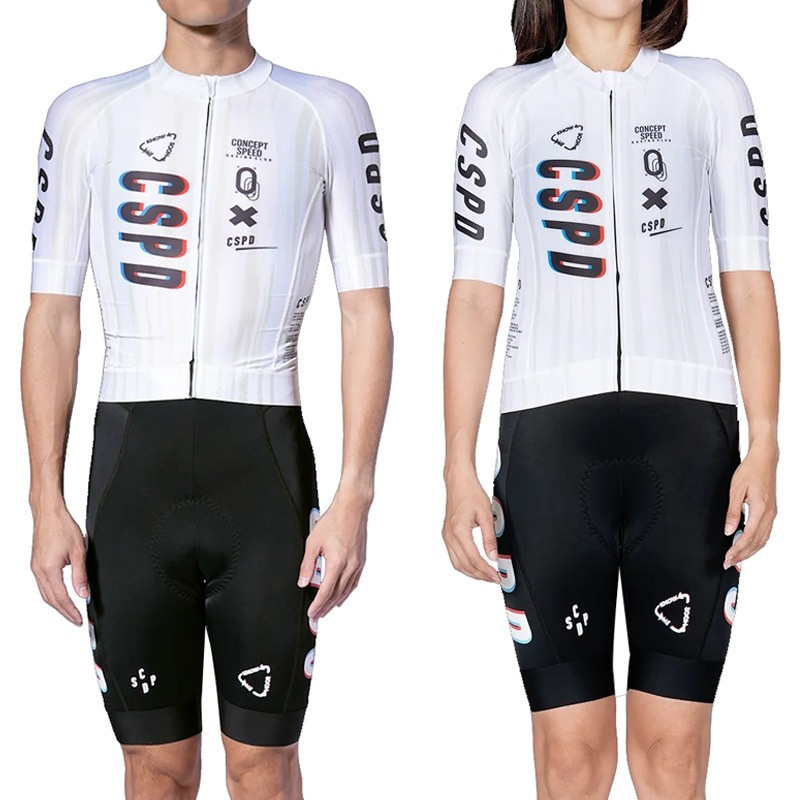 Cspd Summer Men's and Women's Short-Sleeved Tops Cycling Jersey Mountain Bike Quick-Drying Sweat-Wicking Road Bike Rider