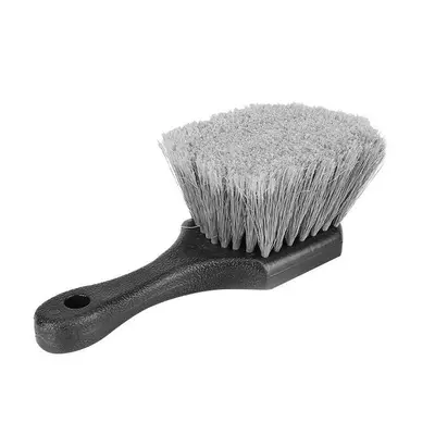 Car Wheel Cleaning Brush Multifunctional: Car cleaning tools - black-handle-gray-soft-bristles