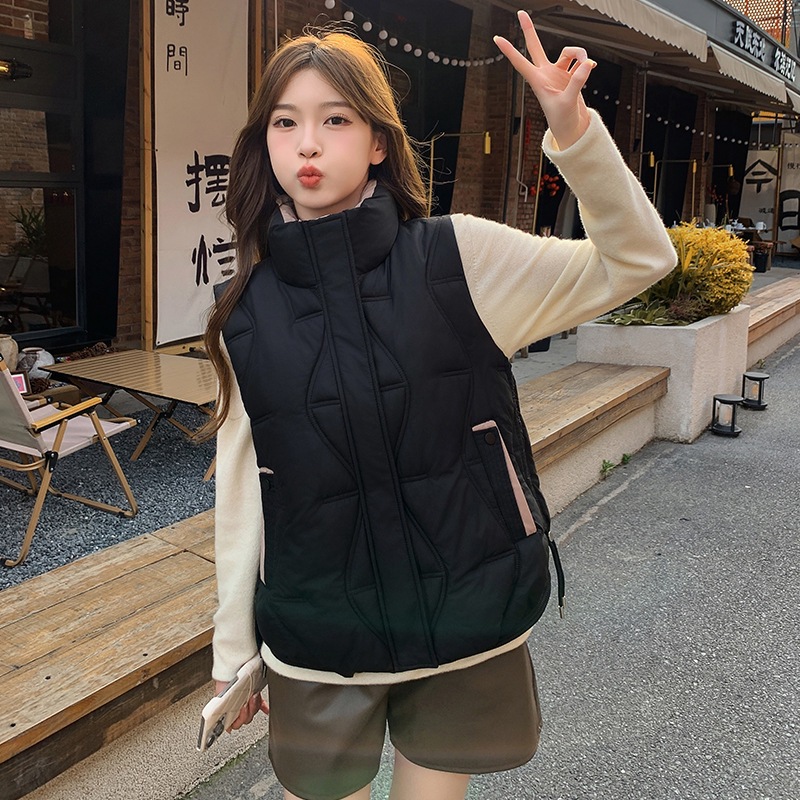 2025 comercio exterior algodón cálido chaleco de invierno de otoño nuevo chaleco cálido casual ligero abrazadera de caballo abrigo de cuello vertical
