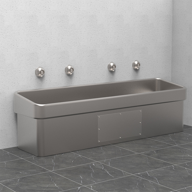304 Stainless Steel Sink Manufacturer Supplies Floor-Standing Multi-Person Prison Stainless Steel Wash Basin with Sloped Sink