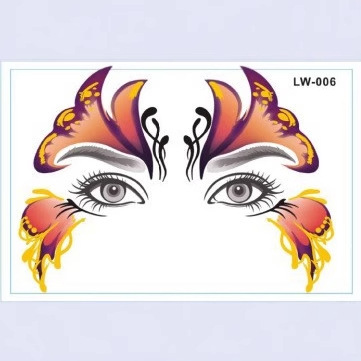 Foreign Trade Halloween Face Stickers Eyebrow Eye Temporary Tattoo Stickers Makeup Face Facial Decoration Tattoo Stickers Waterproof