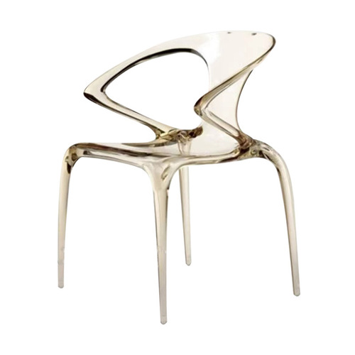 Italian Alien Transparent Resin Chair Epoxy Crystal Living Room Dining Chair Rocherby Xiahongshu Acrylic Armchair