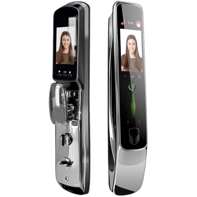 人脸识别智能锁密码锁防盗门锁全自动双大屏幕智能猫眼家用指纹锁|ms