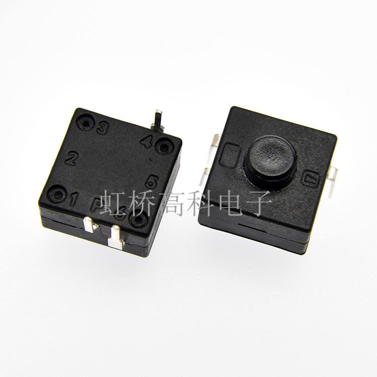 1212-213F手电筒按钮开关12*12二开一关3脚插脚立式台灯矿灯按键