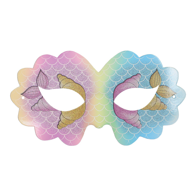 Tarjetas de papel DIY sirena carnaval nueva máscara para niños pintados máscara de mitad de cara fiesta espectáculo máscara de ojos al por mayor