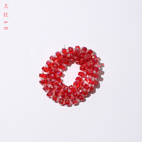 8mm crystal high temperature electroplating faceted wheel beads diy glass beads flat bead bracelet hand string beads loose bead jewelry