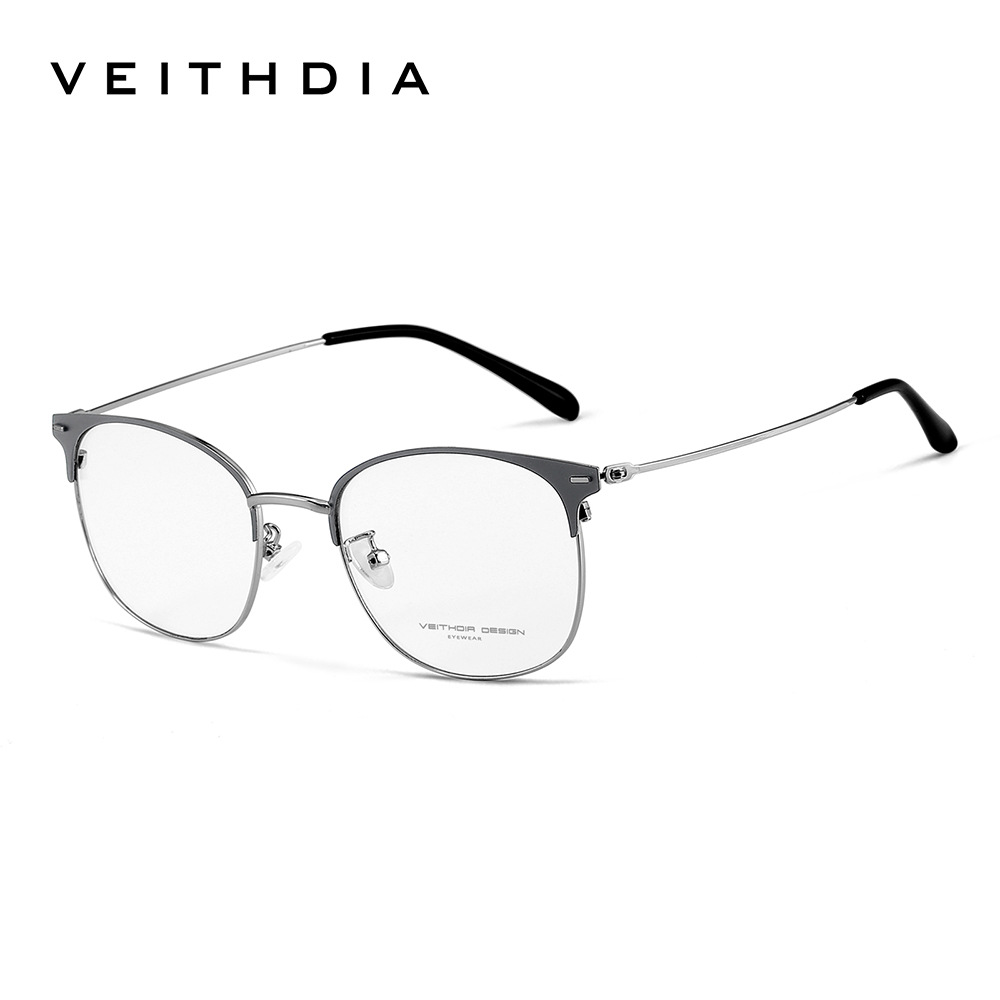 Marco de lente de miopía óptica anti-luz azul de apertura de marco de metal de marco completo para hombres y mujeres, lugar cómodo de negocios simple 1001