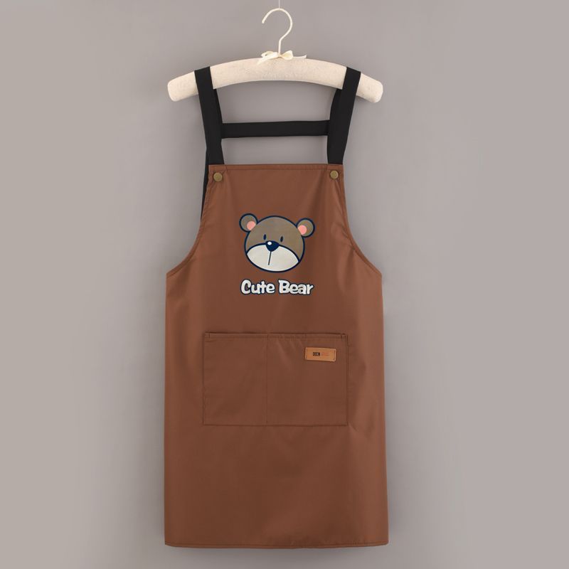 エプロン防水防油男女キッチン料理ウエスト漫画シンプルなストラップ大ポケットレストラン作業服延長|undefined