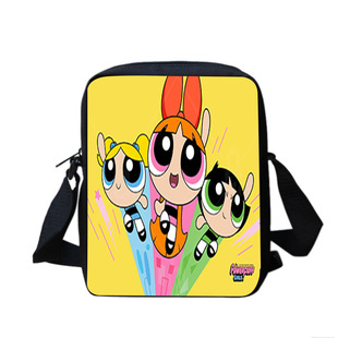 Hot-Selling Powerpuff Girls Children's Printed Shoulder Bag Lightweight Casual Crossbody Bag Outdoor Dinner Storage Bag