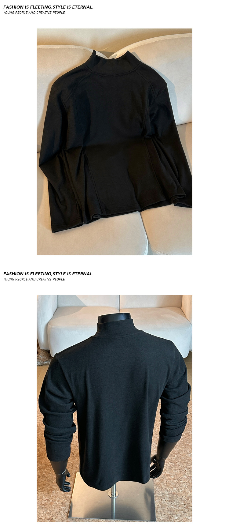 Herrars termotröja med lång ärm och ståkrage i cleanfit-stil_voghion.com
