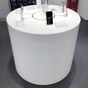Circular Display Table White Paint Experience Table Display Table Zhongdao Mobile Phone Display Cabinet
